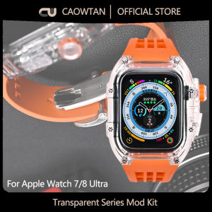 Luxury Fluororubber Sport Strap for Apple Watch Ultra 49mm Modification Kit