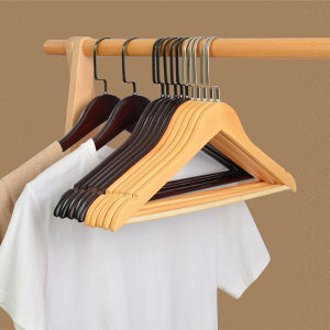 Home Use Solid Wood Clothes Hangers for Wardrobe Hotel And Clothing Store Seamless Wooden Clothes Drying Racks Adult Size