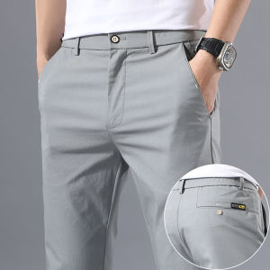 tesixing | Mens Slim Fit Stretch Korean Style Business Trousers Summer Lightweight