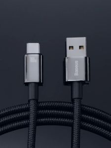 Baseus สายชาร์จเร็ว รุ่น Tungsten Gold Fast Charging Data Cable 1m/2m/3m สีดำ