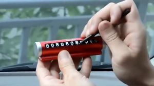 Colorful Adjustable Phone Number Display Alloy Metal Car Temporary Double Parking Emergency Kereta
