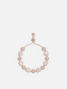 Rose Gold Mother of Pearl Heart Charm Bracelet