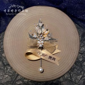 Wedding Bouquet Wraps Bellflower Maids of Honor Bridal Hand Rings Groom Chest Flowers Pins Marriage Banquet Accessories