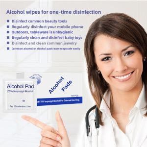 Disinfecting Alcohol Wipes for Cellphone And Jewelry Ear Studs Disposable Non-Woven Fabric Wet Wipes 100 Pieces/Box