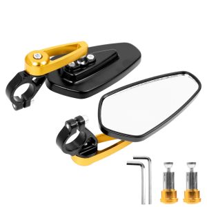 180° Adjustable 22mm Universal Handlebar Rearview Mirrors for Electric Scooter Motorcycle E-Bike ATV Safety Accessories