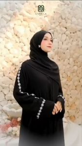 Faira Abaya + Pashmina Crinkle Airflow Gamis Lebaran Tahun 2025 Dewasa Dress Wanita Kondangan Elegan