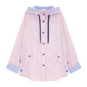 Juicy Couture | Lightweight Pink Hooded Patchwork Loose Top