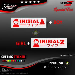 stiker inisial nama stiker motor dan helm inisial huruf A-Z stiker laptop stiker cutting