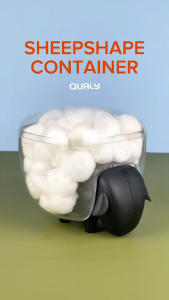 Sheepshape container Jr. Container ที่ใส่ของอเนกประสงศ์ คอตตอนบัดสำลี ดีไซน์ แกะ Qualy(ควอลี่)