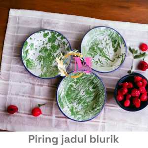 piring enamel blurik /piring seng lurik