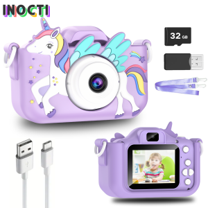2.0" Kid‘s Digital Camera Rechargeable Cartoon Camera Toy 48MP 1080P HD Mini Selfie Camera Gift For Boys Girls