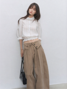 Soote Season | Flounce Edge Round Collar Half-sleeve Short Shirt