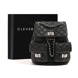 เรียบหรู กระเป๋าสะพายไหล่แบบโซ่ สายคล้อง กระเป๋าเป้สะพายหลังขนาดเล็กแบบหรูหราสไตล์เดินทาง ผู้หญิง โพลีเอสเตอร์ กระเป๋าสะพายไหล่เดี่ยว ซับใน สายคล้อง