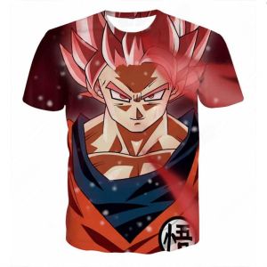 Bandai | Summer 2026 Dragon Ball Goku "Super Saiyan God" Themed 3D Printed Breathable Quick-drying T-shirt for Adults and Children