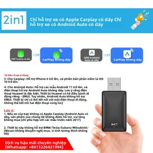 PLAYAIBOX Bộ Chuyển Đổi Carplay Android Auto Không Dây 2 Trong 1 Cho Benz Audi Kia Chery Jeep Volvo Hyundai Porsche VW - Kết Nối Xe Plug & Play