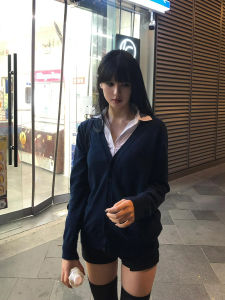 Original JK Uniform Sweater Outwear Female Early Autumn Preppy Style Old Man Shirt Japanese Loose Long Sleeves Pure Color Knitting Cardigan