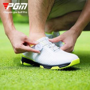 Giày Golf Nam PGM Chống Thấm Nước Thoáng Khí Giày Thể Thao Thông Thường Giày Thể Thao Huấn Luyện XZ095 Dây Giày Nhanh Đế Ngoài Bằng Cao Su Da Trên