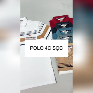 Áo Polo Nam VIỆT PHÁP Form Luxury - Thun 4 Chiều Sọc không túi  lịch lãm sang trọng  2229