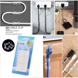 KLIP KABEL ORGANIZERCABLE KLIP PER PACK ISI 20 CABLEWARNA TRANSPARAN PENGIKAT KABEL
