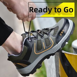 Sennuoke |Breathable Anti-odor Lightweight Safety Work Shoes Steel Toe