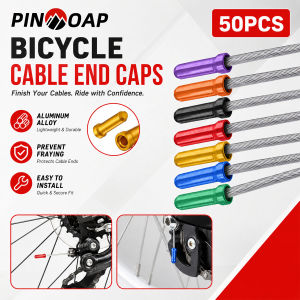 PINMOAP 50PCS Bicycle Cable End Caps Universal Brake Gear Wire Tips Alloy Crimp Caps Fit Mountain Road Bike Cable Repair Parts
