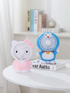 Quạt để bàn sạc usb 2 chế độ siêu mát đôrêmon kitty