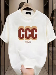 Áo Thun Cotton Tay Ngắn Dáng Rộng Cổ Tròn in Chữ Phong Cách Đường Phố Mùa Hè Thời Trang Nam Chất Liệu Cotton Thoáng Khí Thấm Hút Mồ Hôi