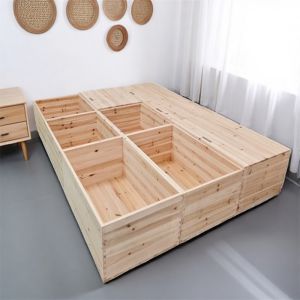 Large Tatami Wooden Box Bed Floating Window Storage Cabinet Simple Style Solid Wood Box Bedroom Storage Organizer Japan Origin