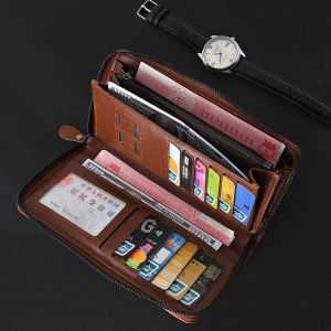 Mens Long Wallet Zipper PU Leather RFID Wallets for men and women Clutch Bag Multifunction Credit Card Holder Purse Man