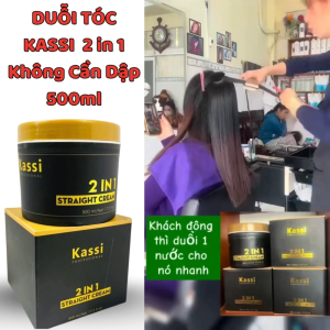 Kem duỗi tóc Kassi 2 in 1 500ml [ Không Cần Kem Dập) rút ngắn thời gian hương thơm nước hoa.