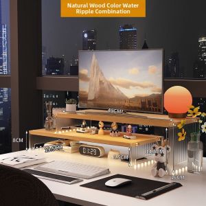 Elevating Dual-layer Monitor Stand Office Desk Organizer