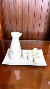 Bộ Sake Nhật 380ml Men Tiêu Bát Tràng Bộ Nậm Đựng Rượu Kèm Khay Bộ Rượu Sake Gốm Sứ Cao Cấp