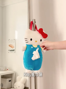 กล่องทิชชู่ Hello Kitty ที่เก็บอะนิเมะ Hello Kitty Tissue Cover ตุ๊กตากล่องกระดาษทิชชูอุปกรณ์