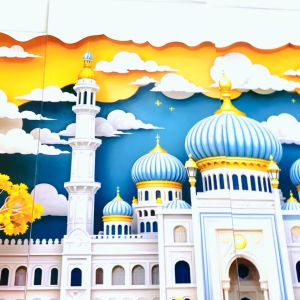 HIASAN DINDING 3D ISLAMI SET ISI 4 ABSTRAK ARABIC APOLITO DEKORASI KAMAR PAJANGAN DINDING RUMAH