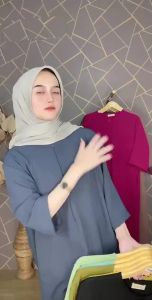 DASTER GAMIS CRINKLE AIRFLOW DASTER TANGAN 3/4 BUSUI