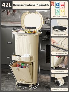 XINGYOU | Thùng Rác Bếp Chống Hôi 2 Lớp Với Phân Loại