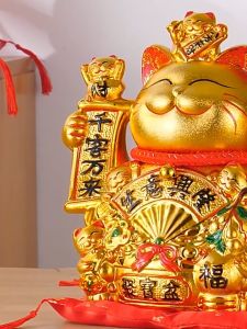 【现货】28CM寸金身双用式手摇陶瓷招财猫 READY STOCK28CM Dual Use Hand Shaker Ceramic Fortune Cat Lucky Cat