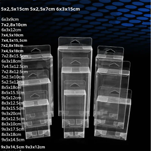 10 Chiếc Hộp Nhựa Đa Kích Cỡ Có Móc Treo Bao Bì Quà Tặng Nến PVC Hộp Đựng Và Trưng Bày Trang Sức Từ Trung Quốc Đại Lục