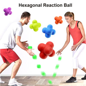 Hexagon Reaction Ball Agility Training Ball for Basketball Football Adult Coordination Reflex Sports Fitness Training Ball
