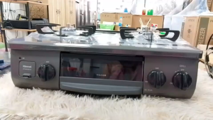 Rinnai เตาแก๊สตั้งโต๊ะ 2 หัว พร้อมเตาย่าง Howaro Gray (ET34NJH6-G) เตาแก๊สมินิมอล