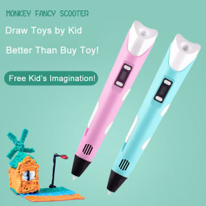 3D Printing Pen 3D Pen DIY Filament Printing Pen with 10M Filament - 3D PLA Printing Doodle Arts Craft Drawing USB Pen Set LCD V2 Education RBT Starter Kit pen gam panas 3d打印笔