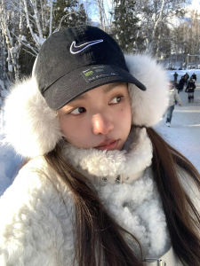 Mofan High Quality Fox Fur Ear Cap Women Winter White Fluffy Cycling Warm Cute Anti-freeze Ear Muffs หูหนังสือ หูหนังสือ หูหนังสือ