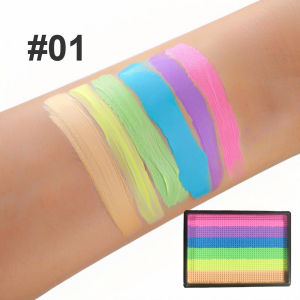 25g Rainbow Water-Based Face Body Painting Palette ล้างทําความสะอาดได้ปลอดสารพิษ One-Stroke แยกเค้กเทศกาลแต่งหน้าสี