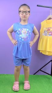 Bộ bé in labubu công chúa quần nhún thun thấm hút mồ hôi từ 6kg-27kg.GAIBEO10