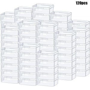 30/60/120Pcs PP Storage Box Mini Transparent Plastic Case Container Square Rectangle Packaging Box For Jewellry Beads Small Item