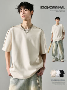 SZON | Summer American Style Patchwork Fake Two-Piece T-Shirt