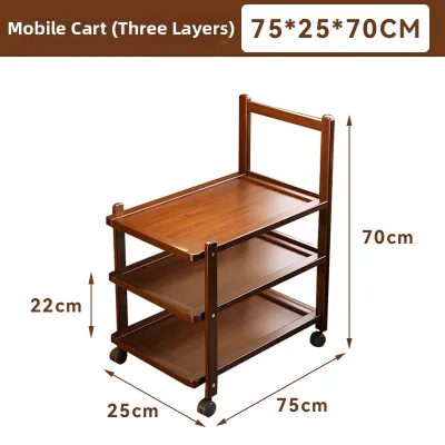 ZHISHANYUAN | Moveable Retro Tea Trolley with Storage