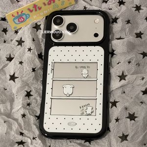 LIANGWU | Polka Dot Dog Pattern Mirror Finish Cute Cartoon Phone Case