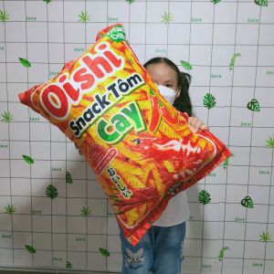 GỐI ÔM NGỦ HÌNH BÁNH SNACK SIZE LỚN VẢI NHUNG MỊN GỐI NẰM NGỦ DỄ THƯƠNG CHO BÉ