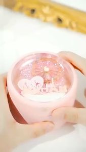 LED Induction Light Kotak Cincin Kalung Perhiasan Liquid Glitter Sand Kado Unik Valentine